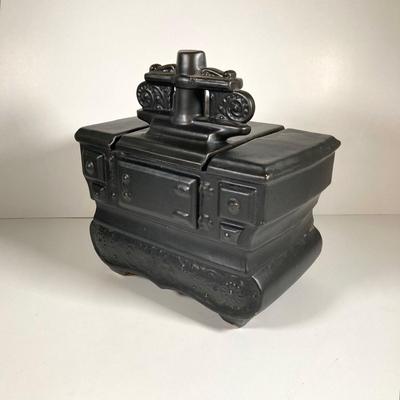 LOT 143: Vintage McCoy USA Black Stove Cookie Jar