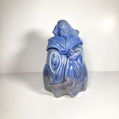 LOT 145: Redwing Pottery Blue Friar Tuck Cookie Jar (Thou Shall Not Steal)