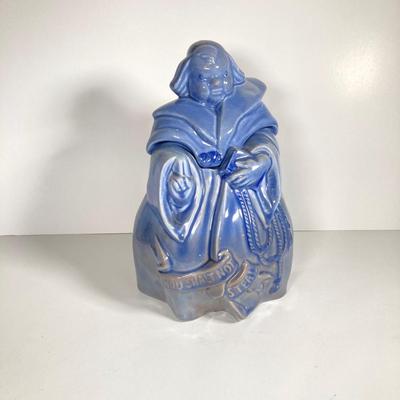 LOT 145: Redwing Pottery Blue Friar Tuck Cookie Jar (Thou Shall Not Steal)