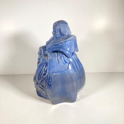 LOT 145: Redwing Pottery Blue Friar Tuck Cookie Jar (Thou Shall Not Steal)