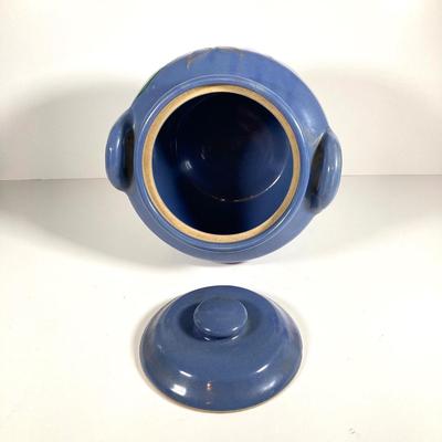 LOT 146: Vintage Cookie Jar / Stoneware Bean Pot with Handles and Lid