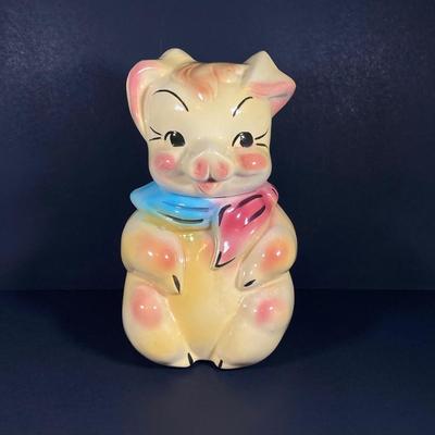 LOT 149: Vintage / Mid Century American Bisque Pig Cookie Jar