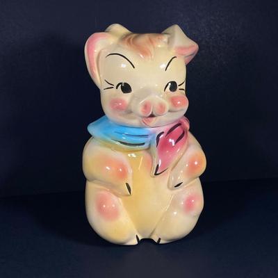 LOT 149: Vintage / Mid Century American Bisque Pig Cookie Jar