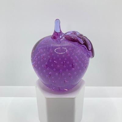 LOT 153: Collection of Vintage Glass Paperweights - Apples and Pumpkin