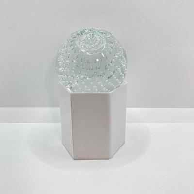 LOT 154: Signed Art Glass Paperweights - TD WV and JS WV Controlled Bubble