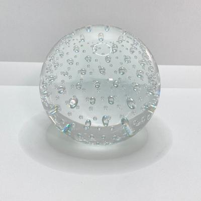 LOT 154: Signed Art Glass Paperweights - TD WV and JS WV Controlled Bubble