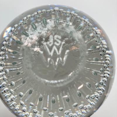 LOT 154: Signed Art Glass Paperweights - TD WV and JS WV Controlled Bubble