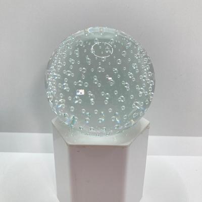 LOT 154: Signed Art Glass Paperweights - TD WV and JS WV Controlled Bubble