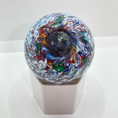 LOT 155: A DeAngelo Signed Art Glass Paperweight
