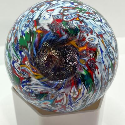 LOT 155: A DeAngelo Signed Art Glass Paperweight
