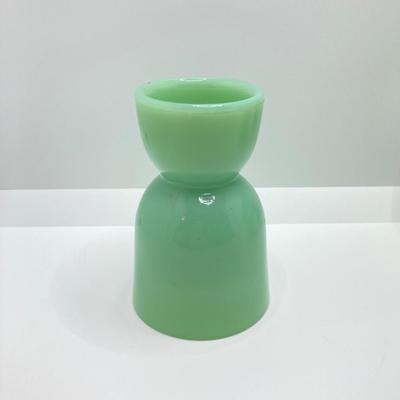 LOT 190: Vintage Jadeite Collection - Tear Drop Bowl, Egg Holder and Fire King Oven Ware Mixing Bowls