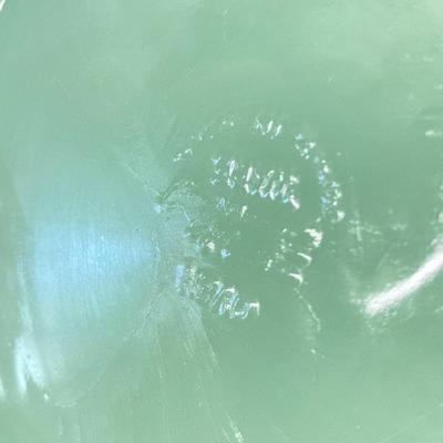 LOT 192: Large Jadeite Fire King Oven Ware Set - Plates, Cups / Saucers and Cream / Sugar Bowls