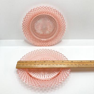 LOT 196: Beautiful Pink Cut Glass Dinnerware Collection