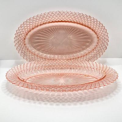 LOT 196: Beautiful Pink Cut Glass Dinnerware Collection