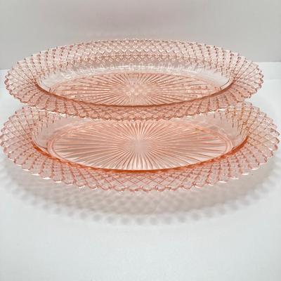 LOT 196: Beautiful Pink Cut Glass Dinnerware Collection