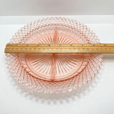 LOT 196: Beautiful Pink Cut Glass Dinnerware Collection