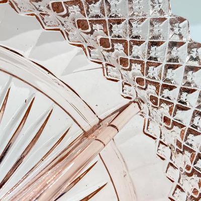LOT 196: Beautiful Pink Cut Glass Dinnerware Collection