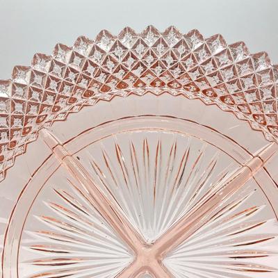 LOT 196: Beautiful Pink Cut Glass Dinnerware Collection