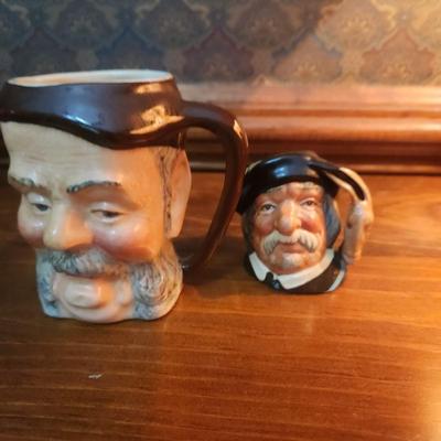 2 Toby Jug Mugs Sir John Falstaff Royal Doulton Sancho Panca w Donkey