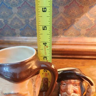2 Toby Jug Mugs Sir John Falstaff Royal Doulton Sancho Panca w Donkey