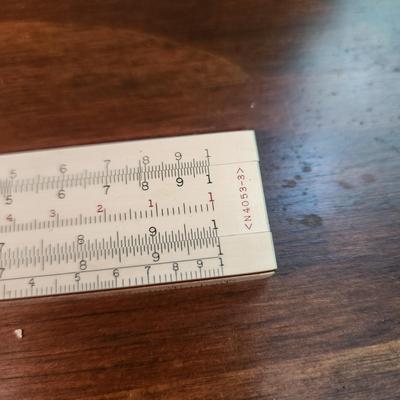 Collectible lot Ideal Postal Scale Slide Rule w case Folding Rulers , Vintage Nobema Drawing Instruments
