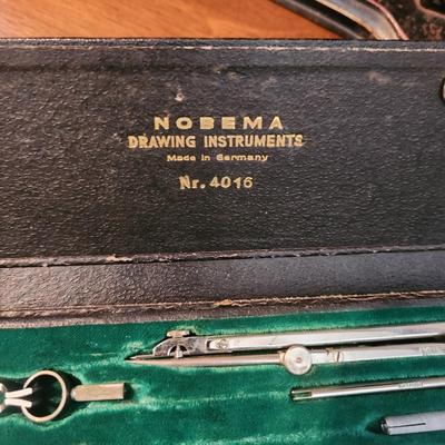 Collectible lot Ideal Postal Scale Slide Rule w case Folding Rulers , Vintage Nobema Drawing Instruments