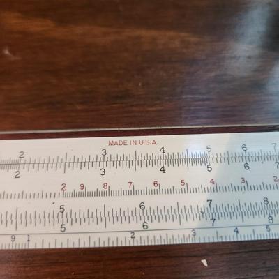 Collectible lot Ideal Postal Scale Slide Rule w case Folding Rulers , Vintage Nobema Drawing Instruments