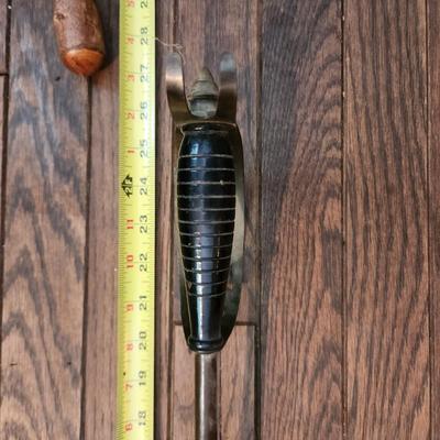 2 Walking Sticks Canes 2 Shoe Horns 1 Very heavy Brass 1 w a Sword handle