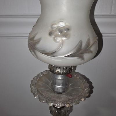 Small Antique Boudoir Glass table lamp