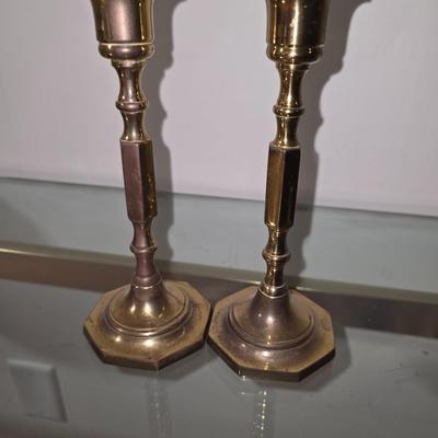 Brass candle stick holders.