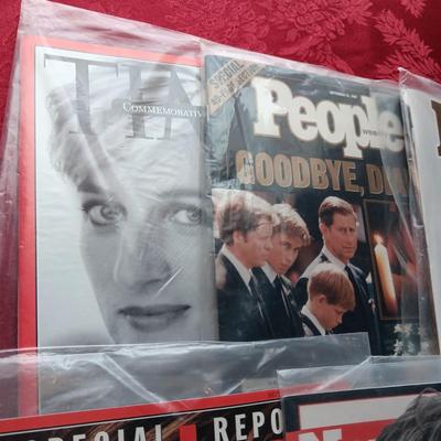 PRINCESS DIANA TY BEANIE BABY, MAGAZINES AND NEWSPAPER PLUS ELTON JOHN TRIBUTE ON CD
