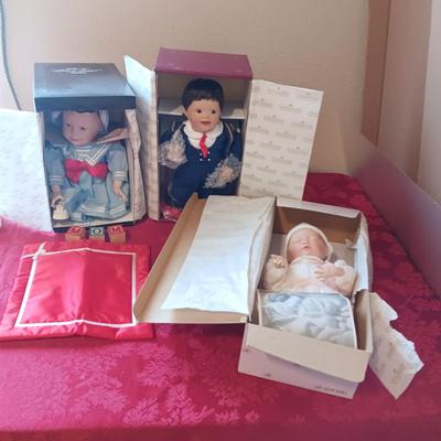 2 ASHTON-DRAKE PORCELAIN DOLLS AND YOLANDA'S PICTURE PERFECT BABIES