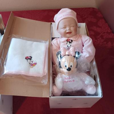 DISNEY'S BABY MICKEY AND BABY MINNIE PORCELAIN DOLLS BY ASHTON-DRAKE