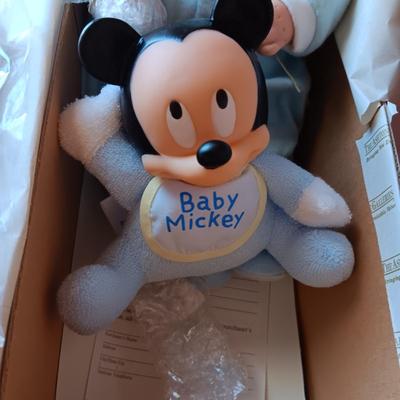 DISNEY'S BABY MICKEY AND BABY MINNIE PORCELAIN DOLLS BY ASHTON-DRAKE