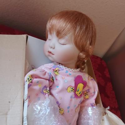 2 ASHTON-DRAKE PORCELAIN DOLLS "TWEET DREAMS" & "WHAT A CATCH"