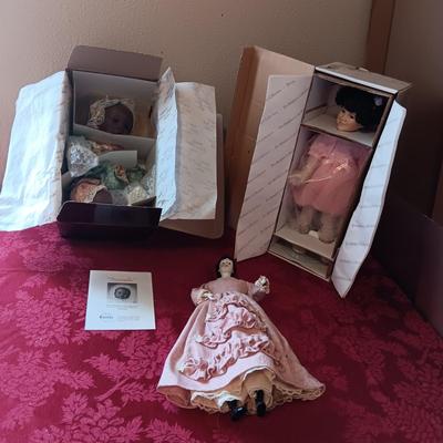 "DANIELLE" PICTURE PERFECT BABY, "DARLA" THE LITTLE RASCALS AND A THIRD PORCELAIN DOLL