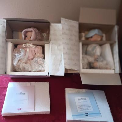 2 ASHTON-DRAKE "BABY'S FIRST TOOTH" PORCELAIN DOLLS