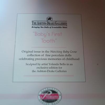 2 ASHTON-DRAKE "BABY'S FIRST TOOTH" PORCELAIN DOLLS