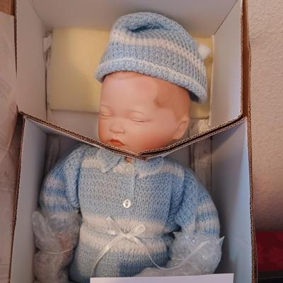 "BOO BEAR AND ME", "PRECIOUS NEWBORN" & "MY CLOSEST FRIEND" PORCELAIN DOLLS