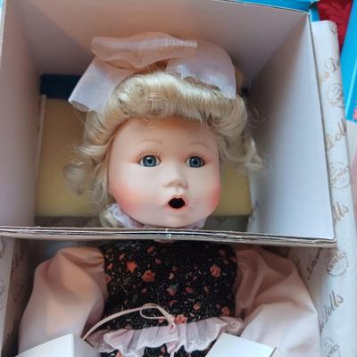 "BOO BEAR AND ME", "PRECIOUS NEWBORN" & "MY CLOSEST FRIEND" PORCELAIN DOLLS