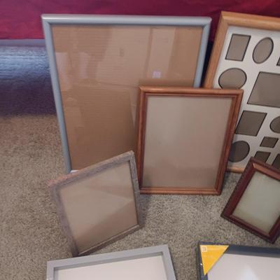 24 X 18 CHLOROPLAST, TWO 12" SQUARE SHADOW BOXES AND A VARIETY OF FRAMES