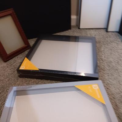 24 X 18 CHLOROPLAST, TWO 12" SQUARE SHADOW BOXES AND A VARIETY OF FRAMES