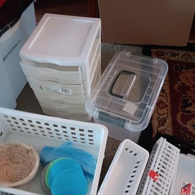 A VARIETY OF STORAGE AND ORGANIZING CONTAINERS