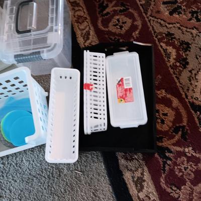 A VARIETY OF STORAGE AND ORGANIZING CONTAINERS