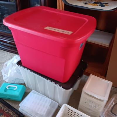 A VARIETY OF STORAGE AND ORGANIZING CONTAINERS