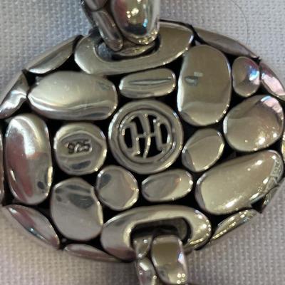 John Hardy Sterling silver Kali pebble graduated pendant