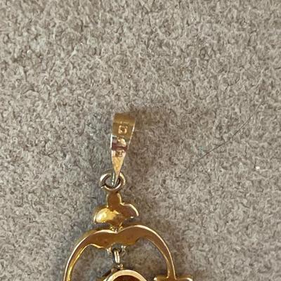 14k seed pearl earrings and citrine and seed pearl 10kh pendant
