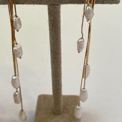 14k seed pearl earrings and citrine and seed pearl 10kh pendant