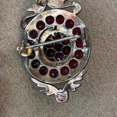 Victorian bohemian deep red brooches