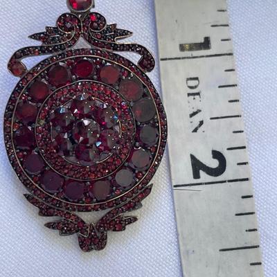 Victorian bohemian deep red brooches